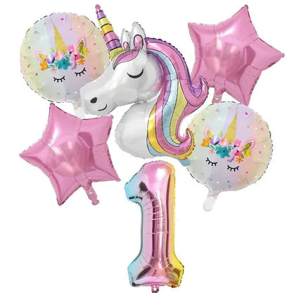 Ballong paket med unicorn och siffra