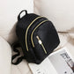 Small black backpack with multiple compartments 