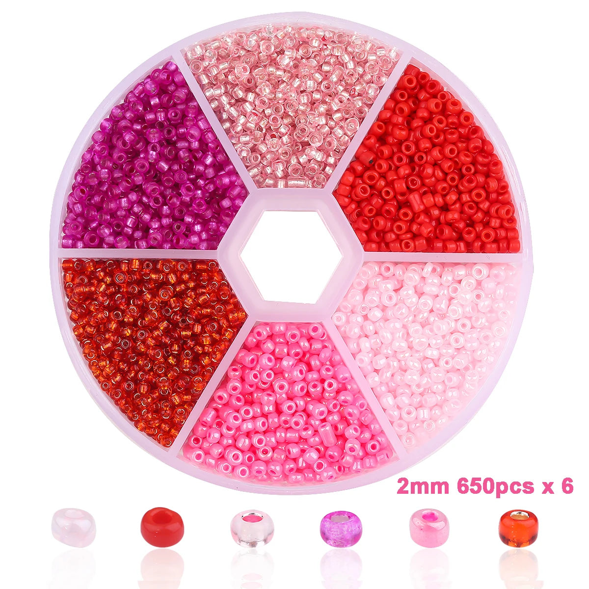 Pärllåda med seed beads 2mm