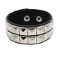 goth punk armband svart läder med nitar i olika motiv