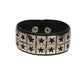 goth punk armband svart läder med nitar i olika motiv