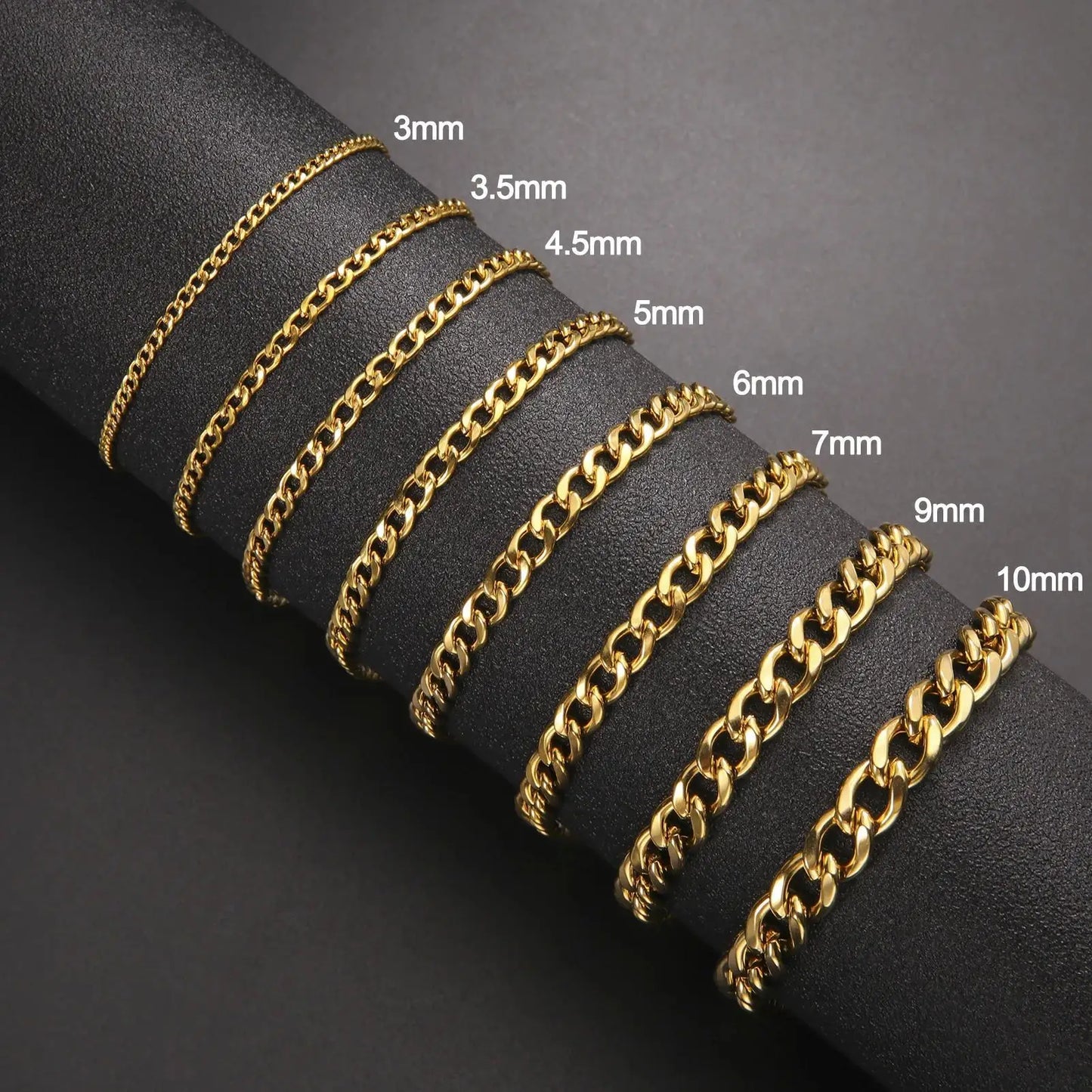 Armband 3-10mm Curb  och Figaro kedja