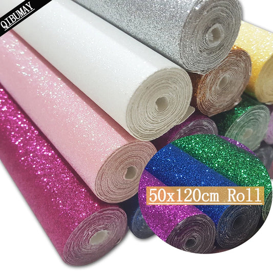 Läder tyg med glitter i olika färger
