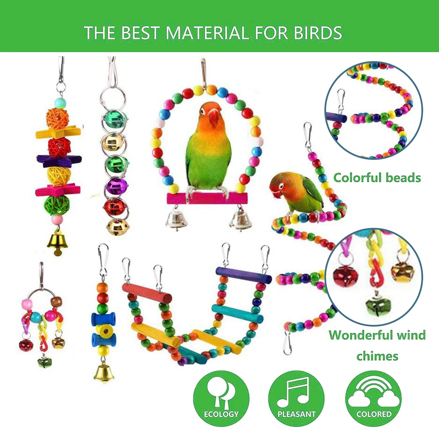 16-pack of bird decor/toys