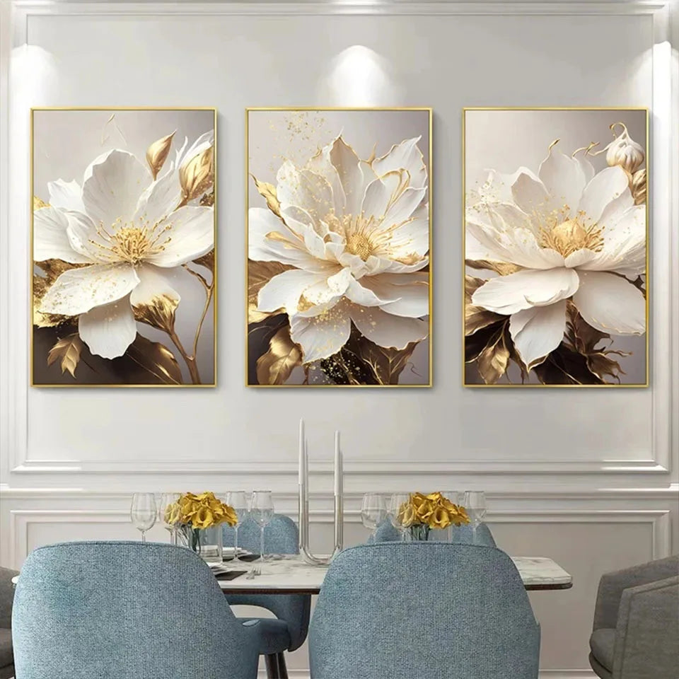 Stor Diamantmålning vit Blomma