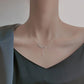 Necklace in sterling silver with leaves and rhinestones