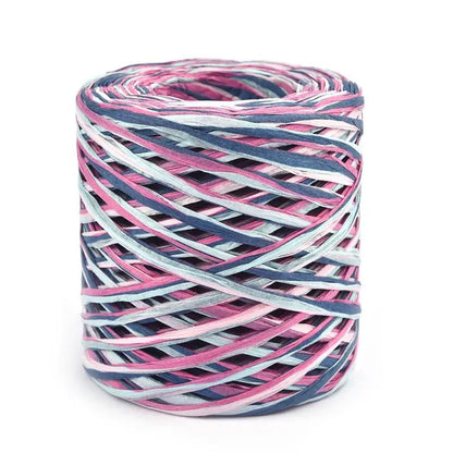 100M natural raffia paper yarn mixed colors 