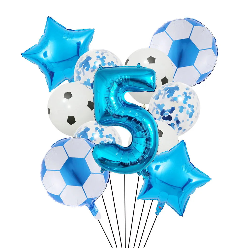 Ballong set med siffra och fotbolls motiv