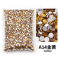 Strass stenar Resin Guld Brun orange grön nyanser