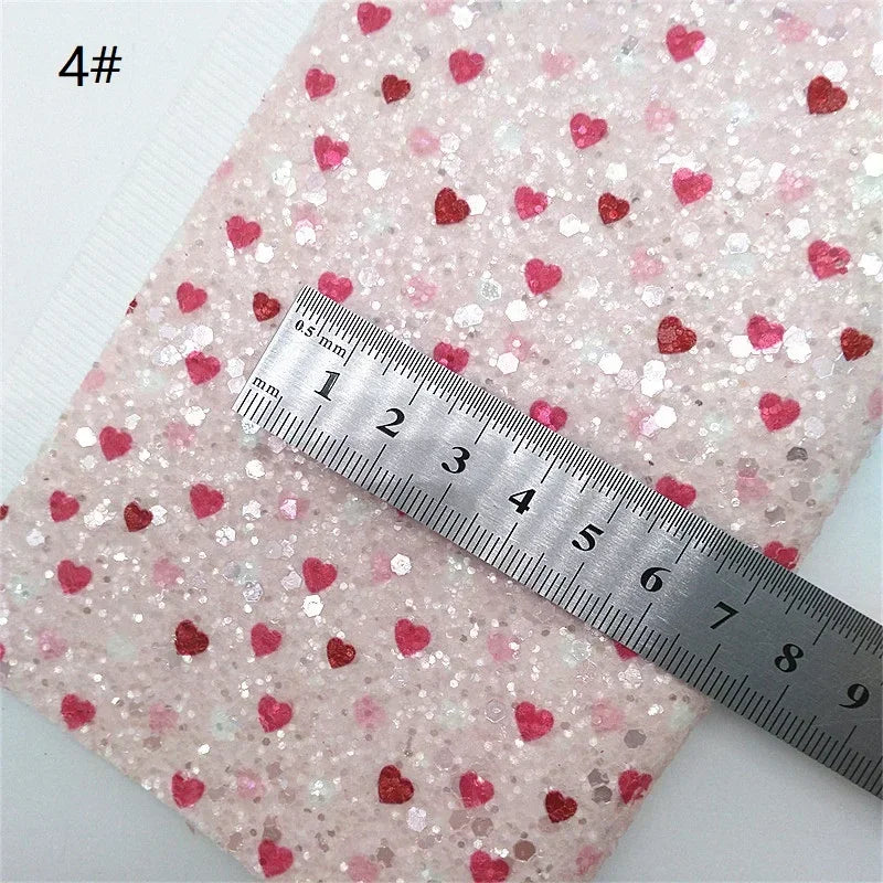 Leather fabric in pattern Pink