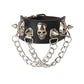 goth punk armband svart läder med nitar i olika motiv