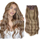 Wavy hair extensions with clips