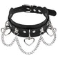 Olika halsband läder med kedja och nitar.