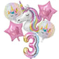 Ballong paket med unicorn och siffra