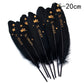 Goose feathers black with gold pattern