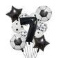 Ballong set med siffra och fotbolls motiv