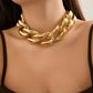 Large wide light gold acrylic chain