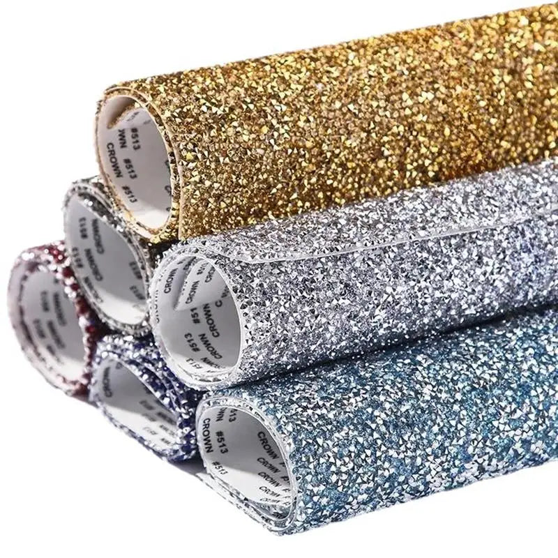 24x20cm sheet of rhinestone tape with triangular rhinestones
