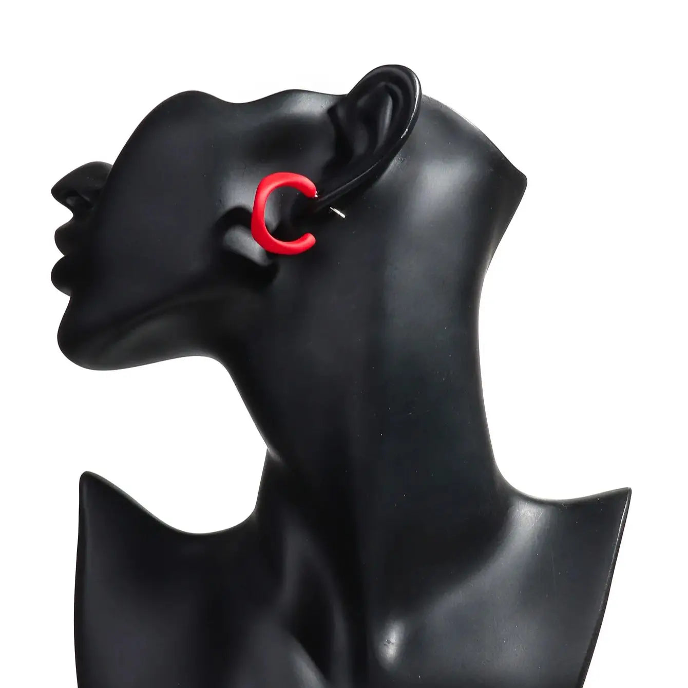 3 pairs set of colorful twisted c-shape earrings