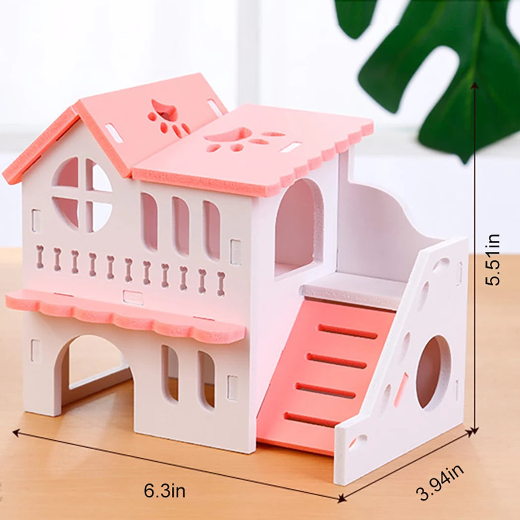 Hamsterhus och rutschkanor med koja