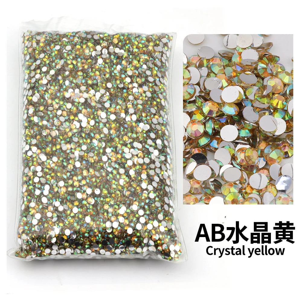 Strass stenar Resin Guld Brun orange grön nyanser