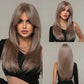 Wig with straight medium-length hair