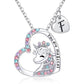 Halsband barn hjärta med unicorn