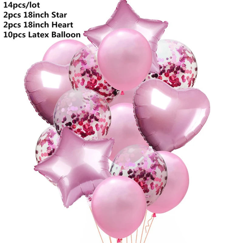 Ballong kit 14-pack metallic och paljett ballong