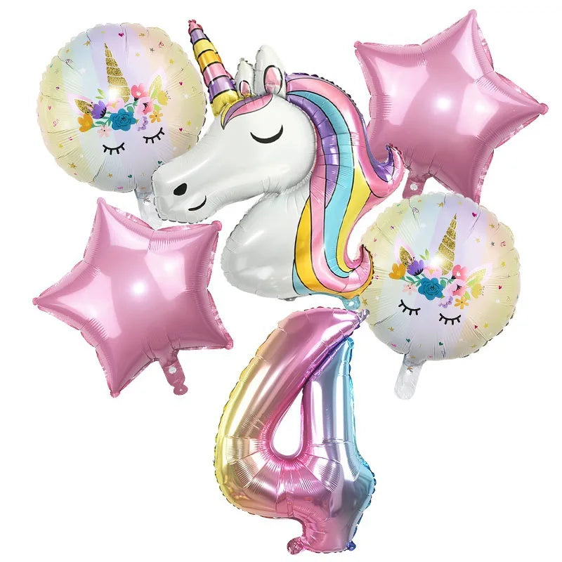 Ballong paket med unicorn och siffra