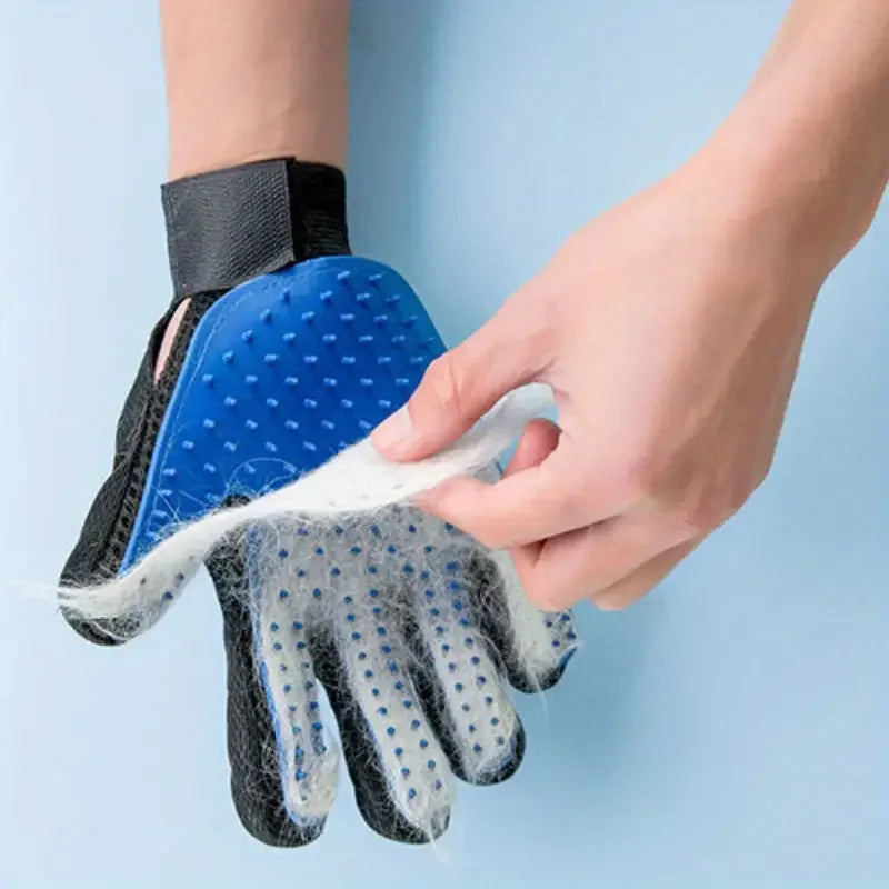 Glove brushing fur