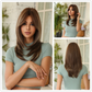Wig with straight medium-length hair