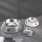 Stainless steel dog food bowls with paws