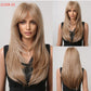 Wig with straight medium-length hair
