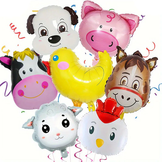 7-pack med ballonger gård djur