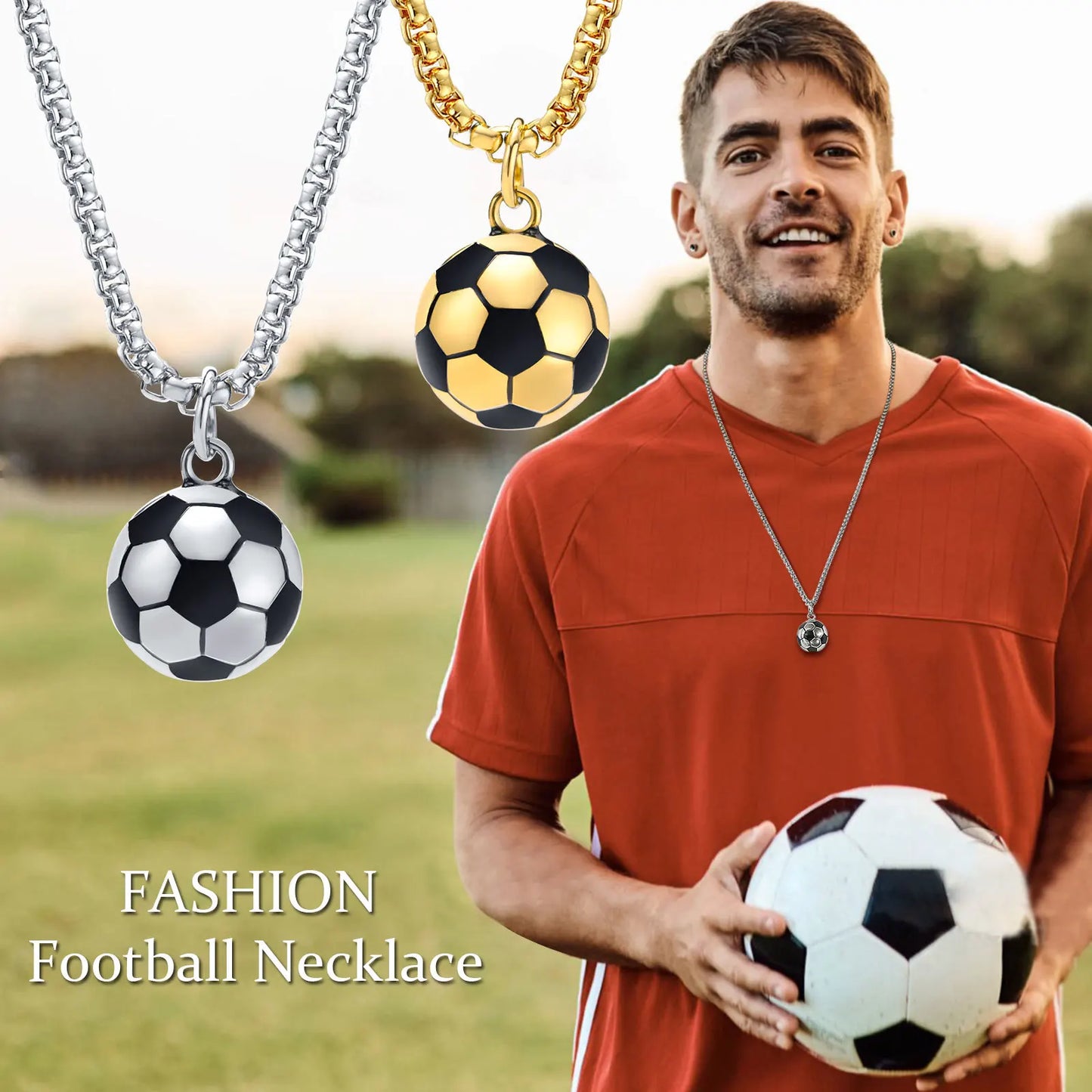 Halsband med fotboll berlock