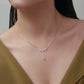 Necklace in sterling silver with leaves and rhinestones
