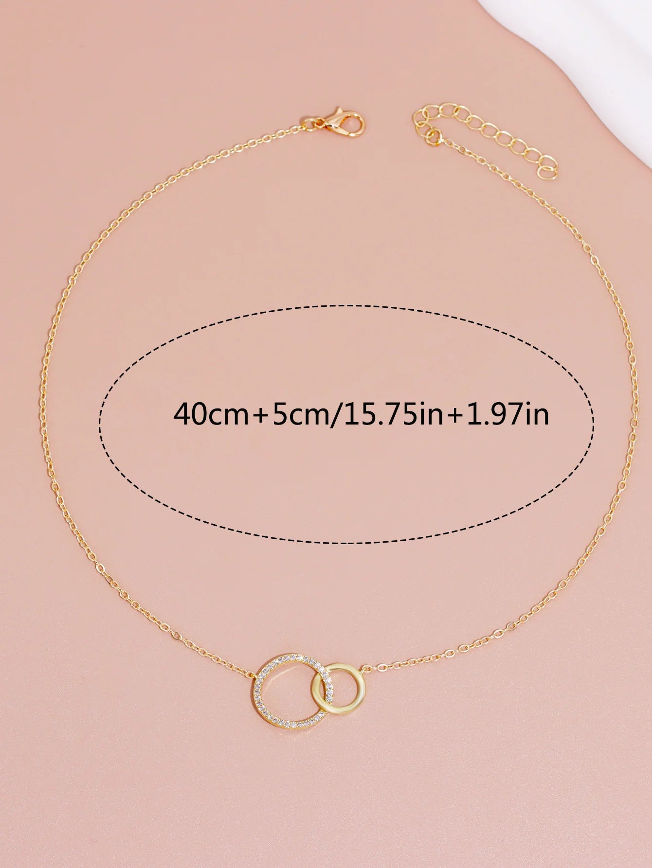 Halsband guld med cirkel länkar