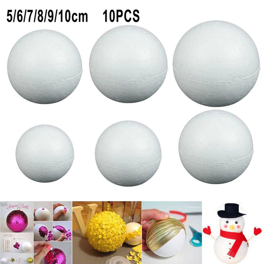 10-pack med vita frigolitbollar
