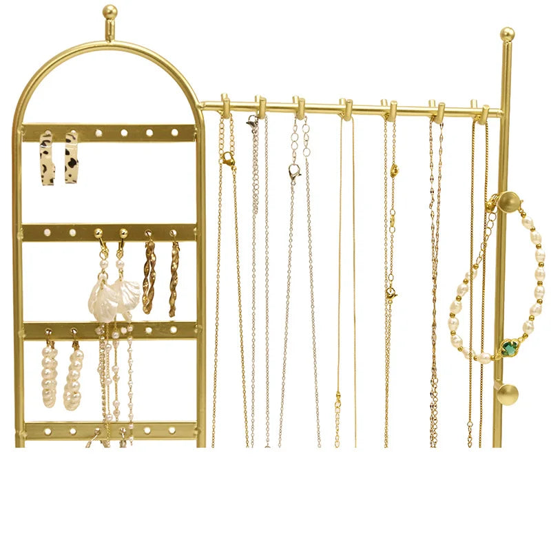 Metal jewelry stand for earrings and necklaces