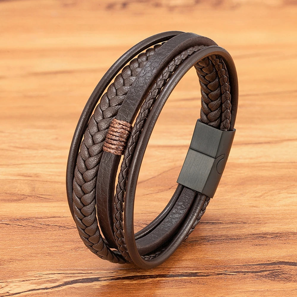 Armband flera Läder snöre