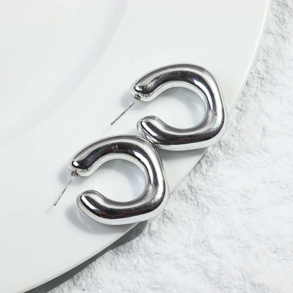Chunky hoop örhängen i olika färger