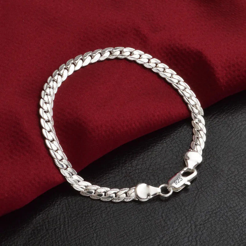armband med kedja i äkta silver