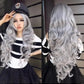 Wig long curly gray hair 