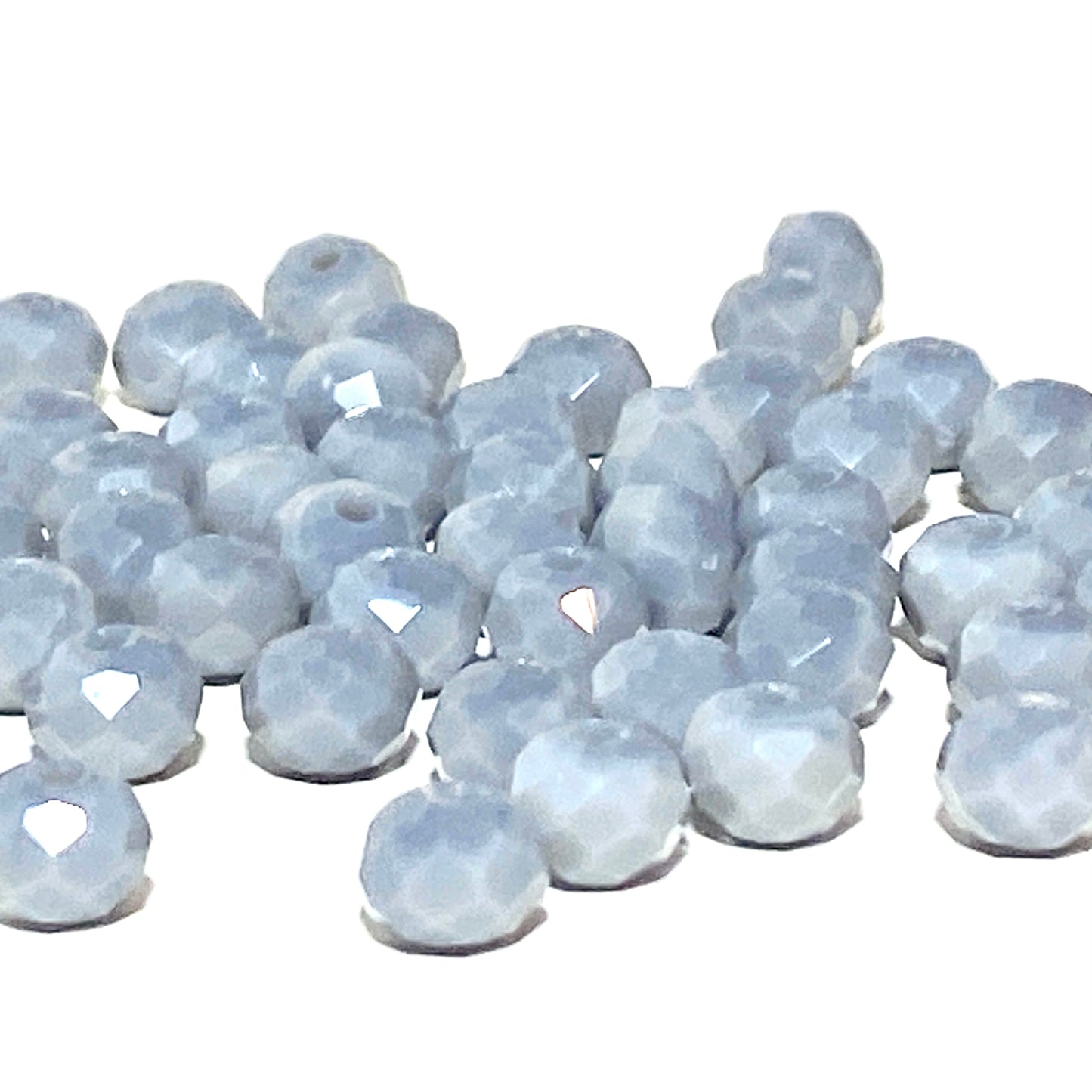 Glass beads roundel Slate blue