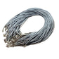 Finished necklaces waxed cord Light gray/Light brown