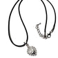 Finished necklaces waxed cord Light gray/Light brown