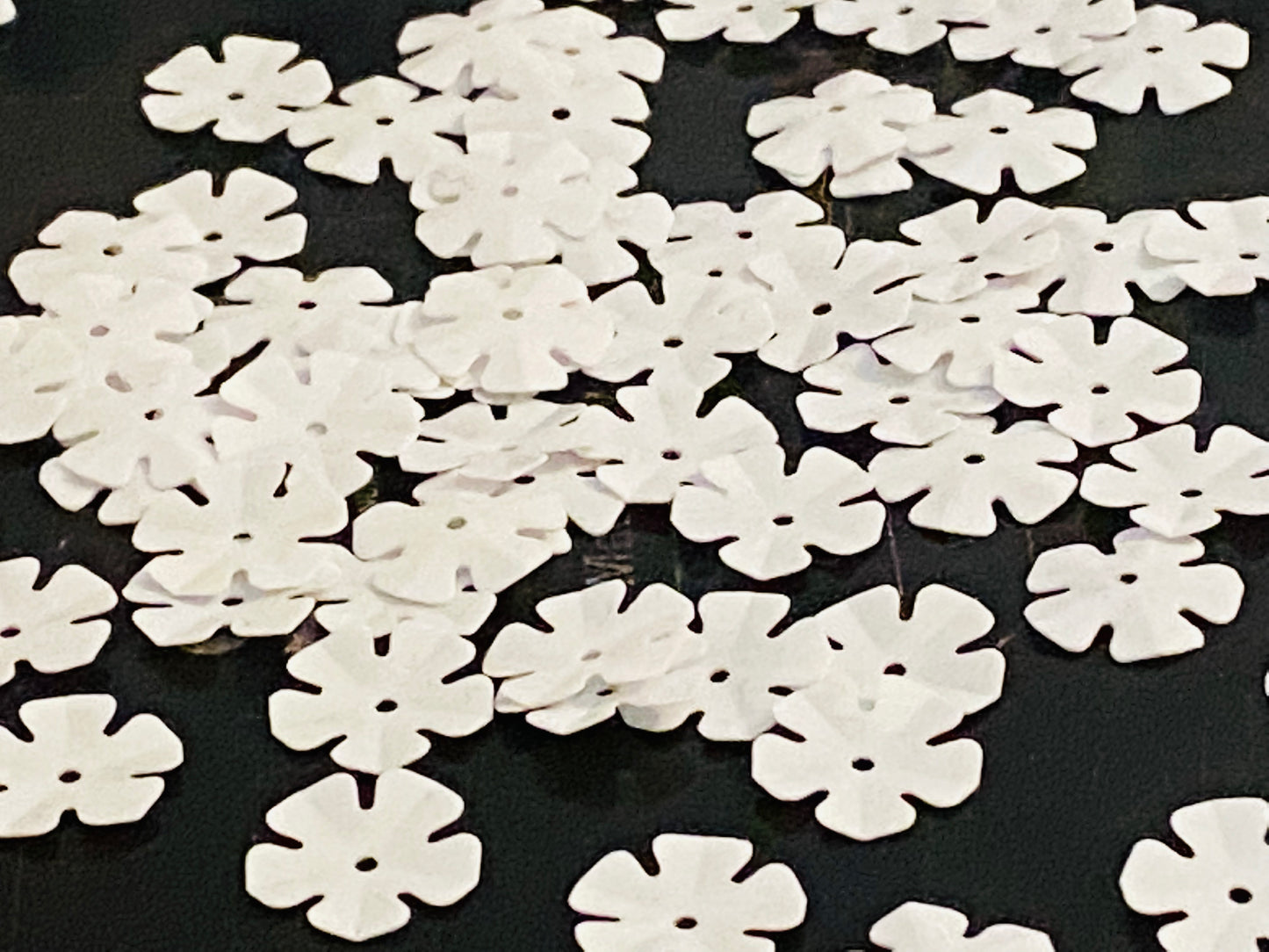 Sequins - Flowers White