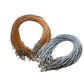 Finished necklaces waxed cord Light gray/Light brown